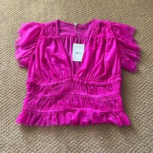 Free people making me smile top pink BNWT Womens medium